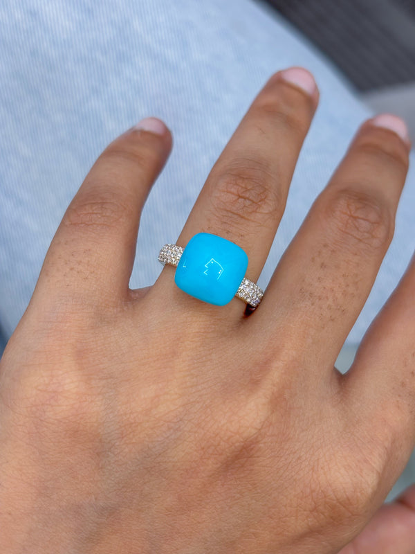 Turquoise Diamond Ring