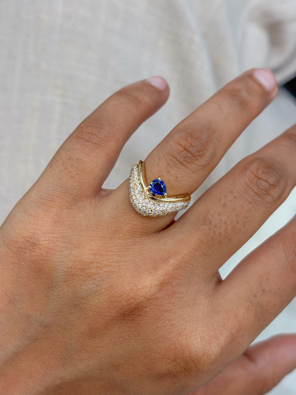 Diamond Blue Sapphire Ring