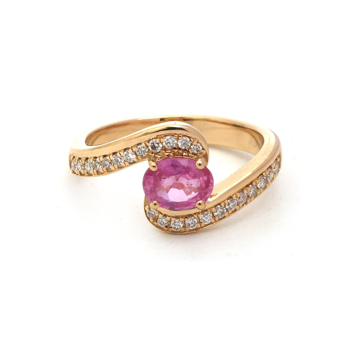 Pink Sapphire Diamond Ring