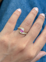 Pink Sapphire Diamond Ring