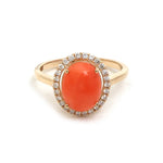 Coral Diamond Ring