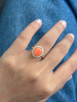 Coral Diamond Ring
