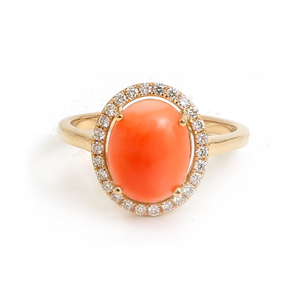 Coral Diamond Ring