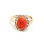 Coral Diamond Ring