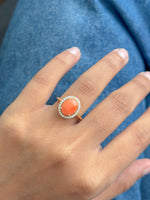 Coral Diamond Ring