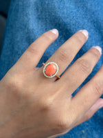 Coral Diamond Ring