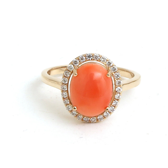 Coral Diamond Ring