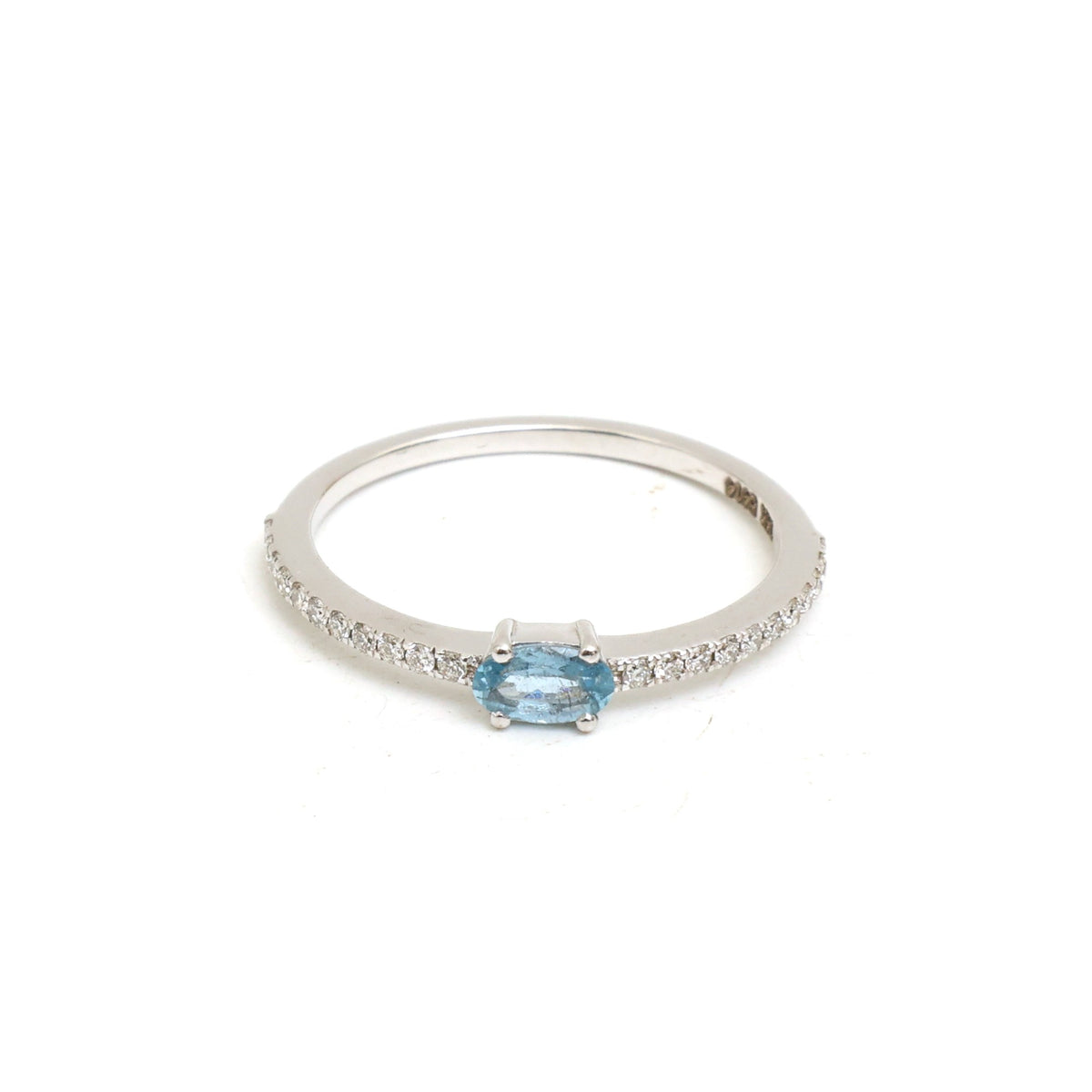 Aquamarine Diamond Ring