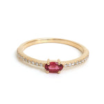Rubellite Diamond Ring