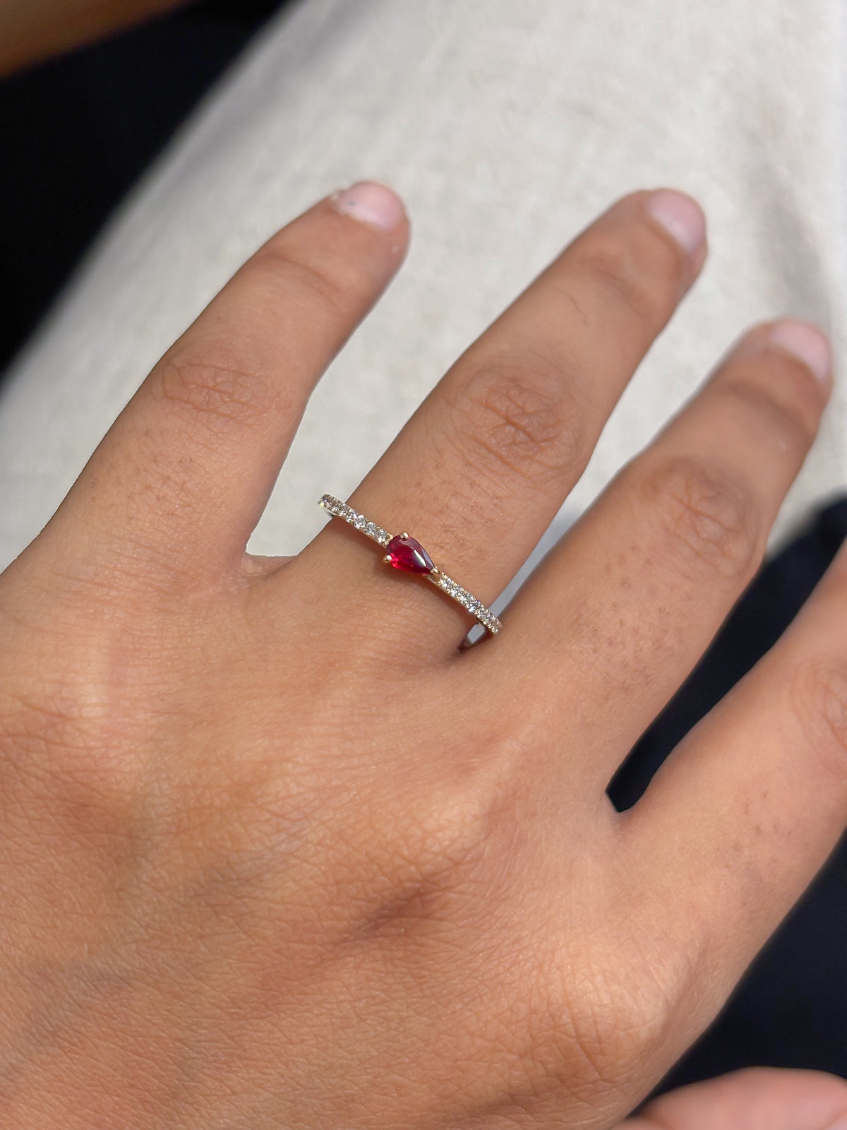 Orange Sapphire Diamond Ring