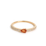 Orange Sapphire Diamond Ring