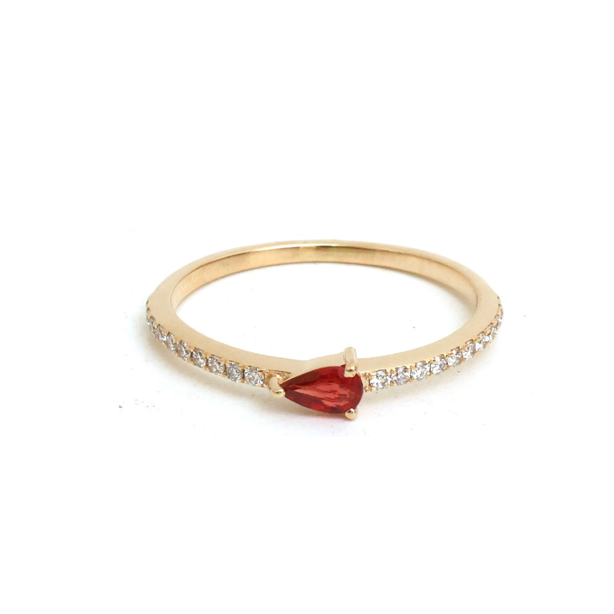 Orange Sapphire Diamond Ring