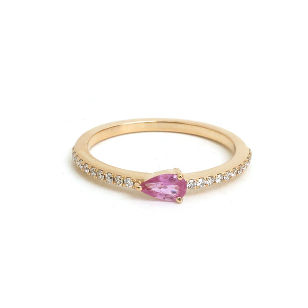 Pink Sapphire Diamond Ring