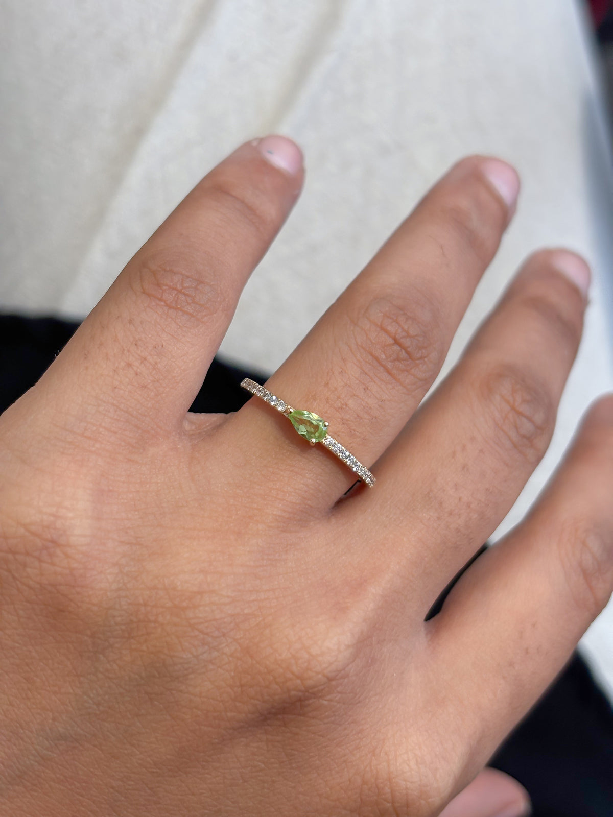 Peridot Diamond Ring