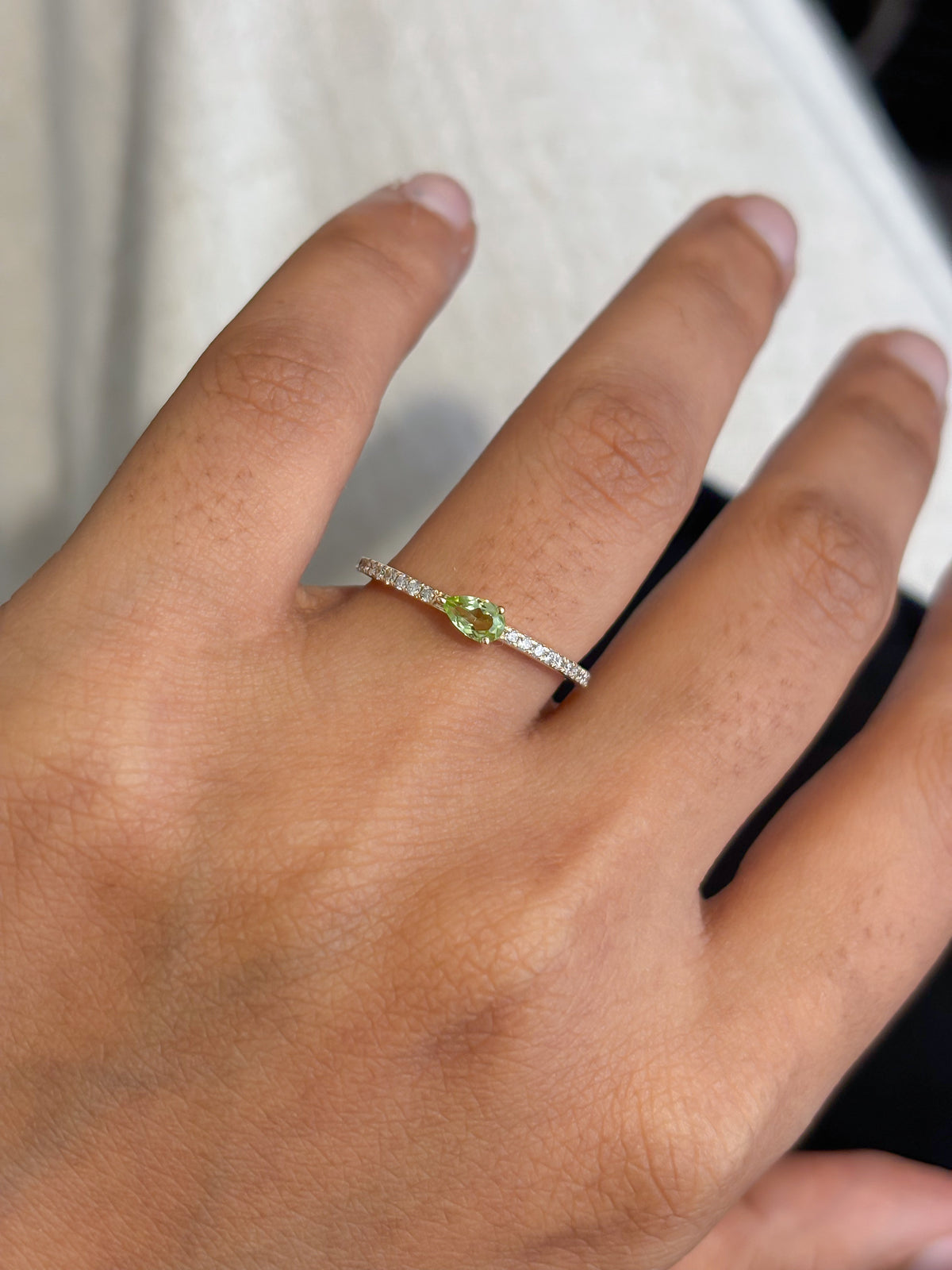 Peridot Diamond Ring
