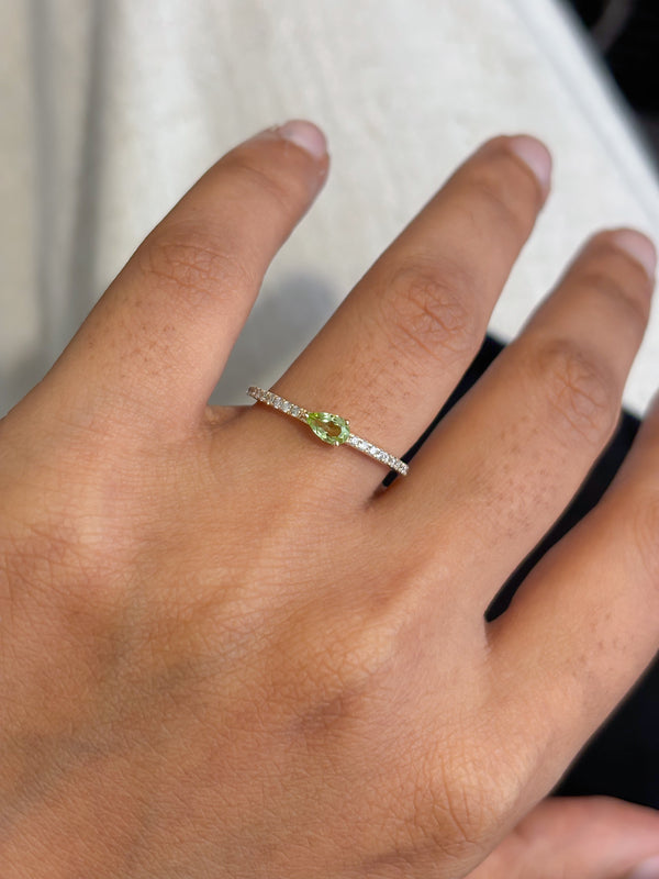 Peridot Diamond Ring