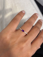 Amethyst Diamond Ring