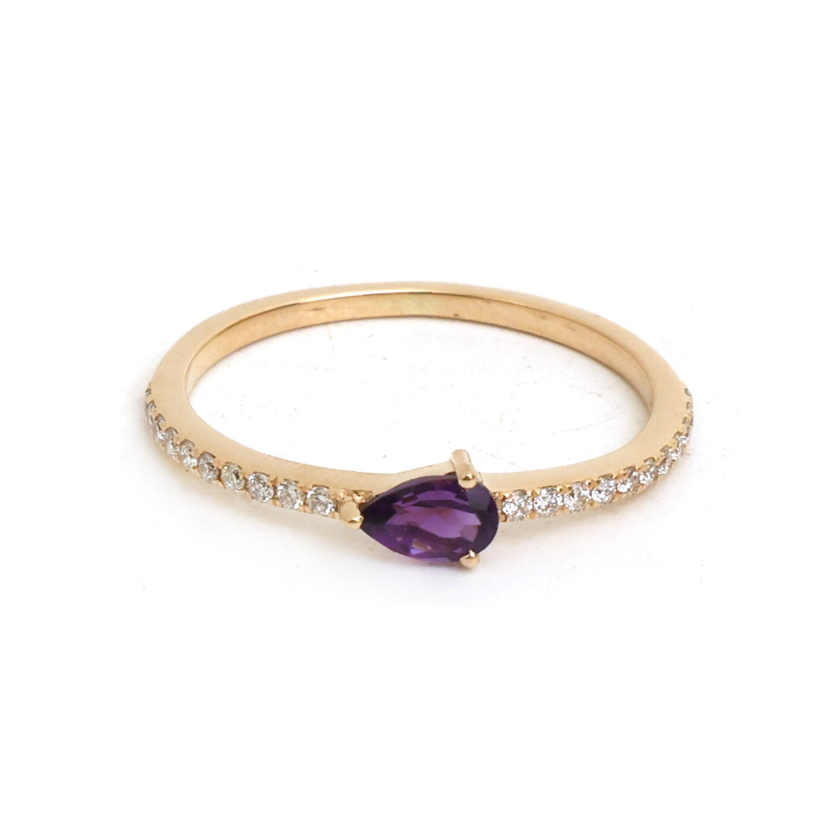 Amethyst Diamond Ring