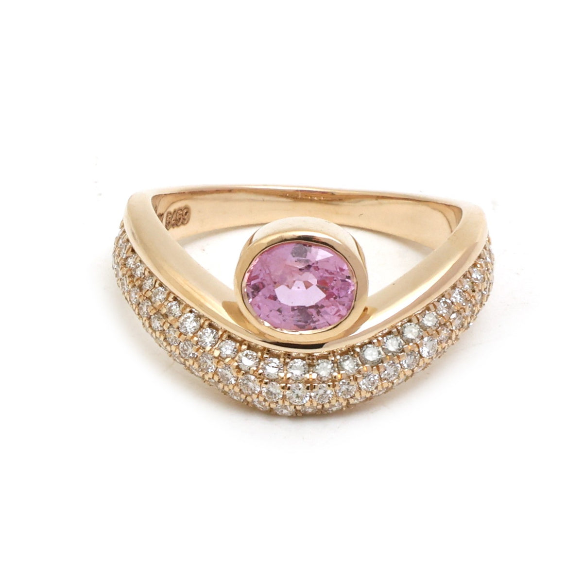 Pink Sapphire Diamond Ring