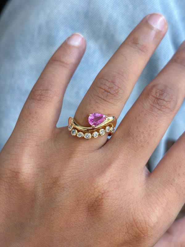 Pink Sapphire Diamond Ring