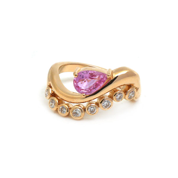 Pink Sapphire Diamond Ring