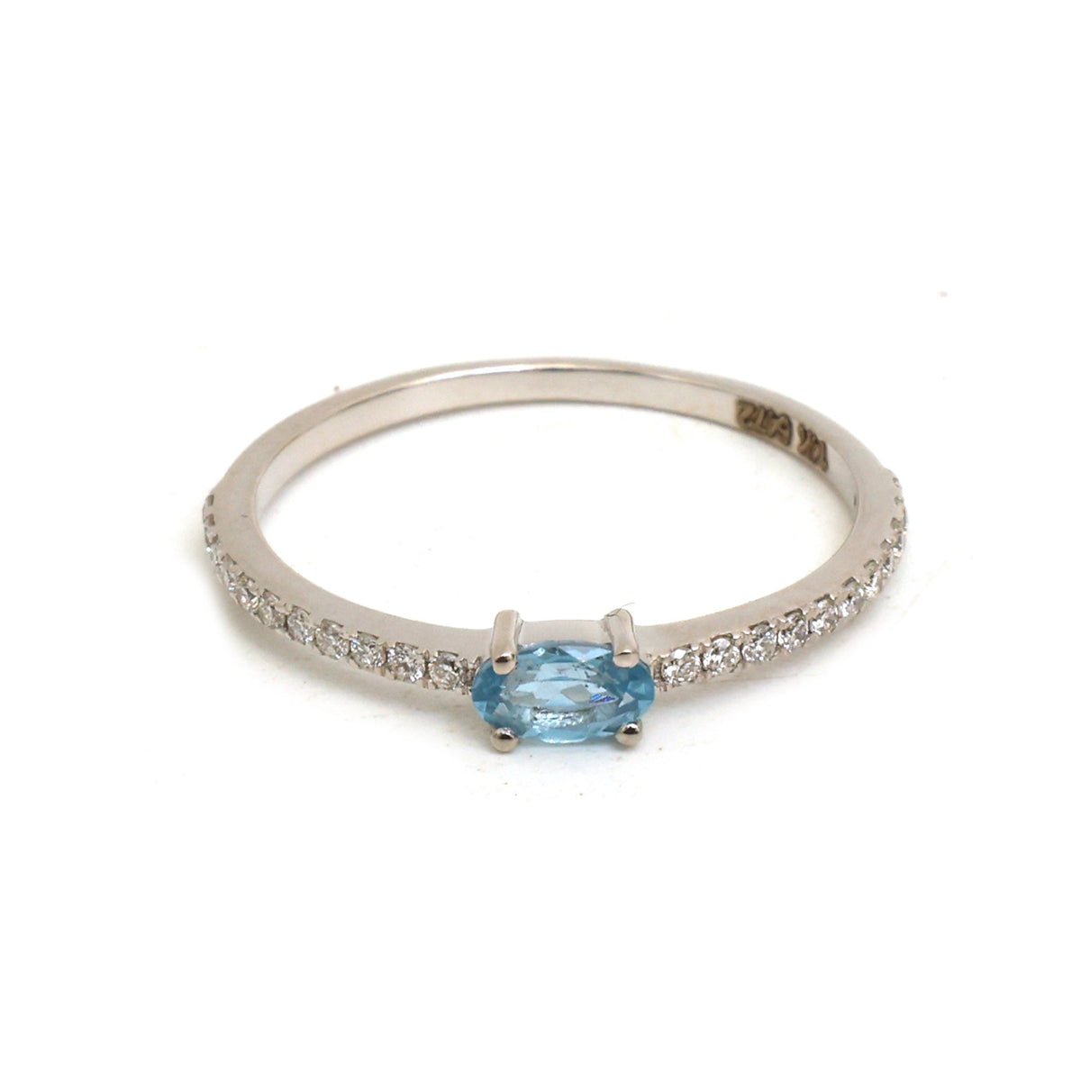 Aquamarine Diamond Ring