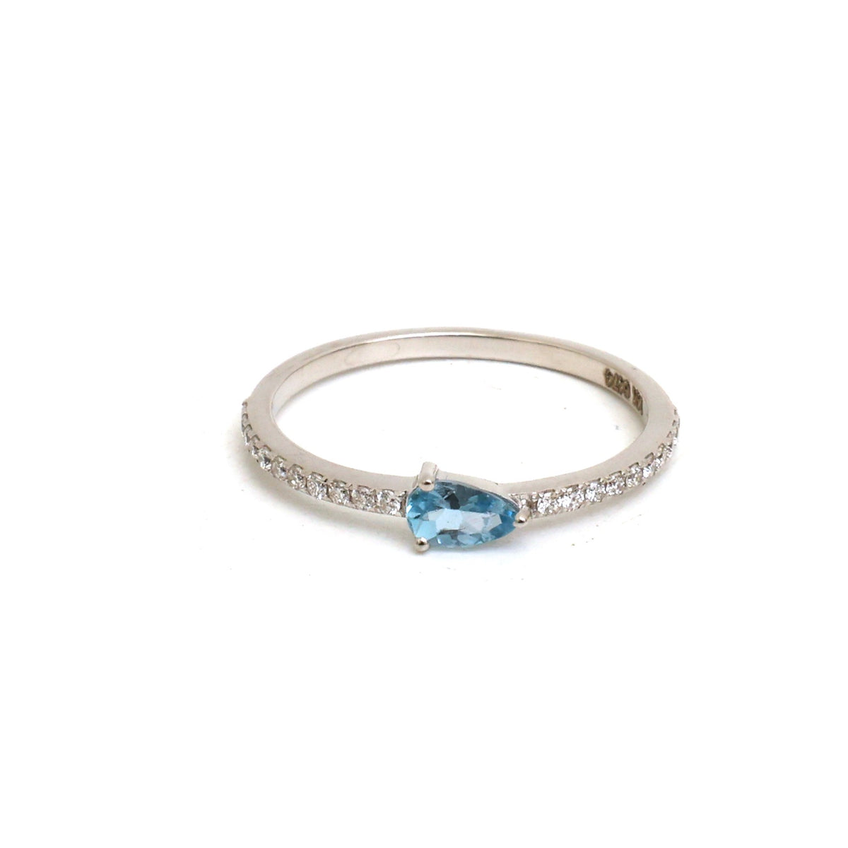 Aquamarine Diamond Ring