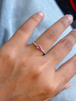 Pink Sapphire Diamond Ring