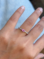 Pink Sapphire Diamond Ring