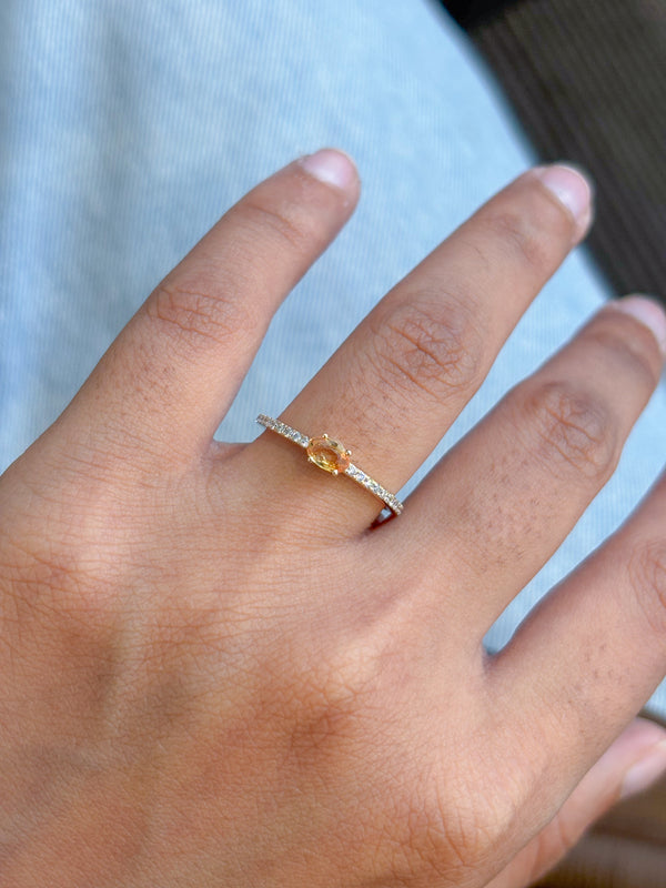 Yellow Sapphire Diamond Ring
