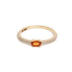 Orange Sapphire Diamond Ring