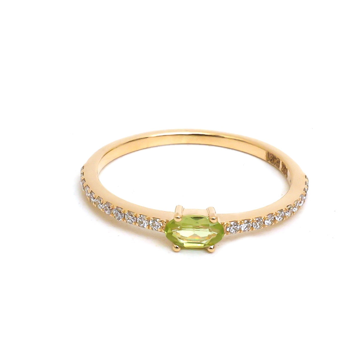 Peridot Diamond Ring