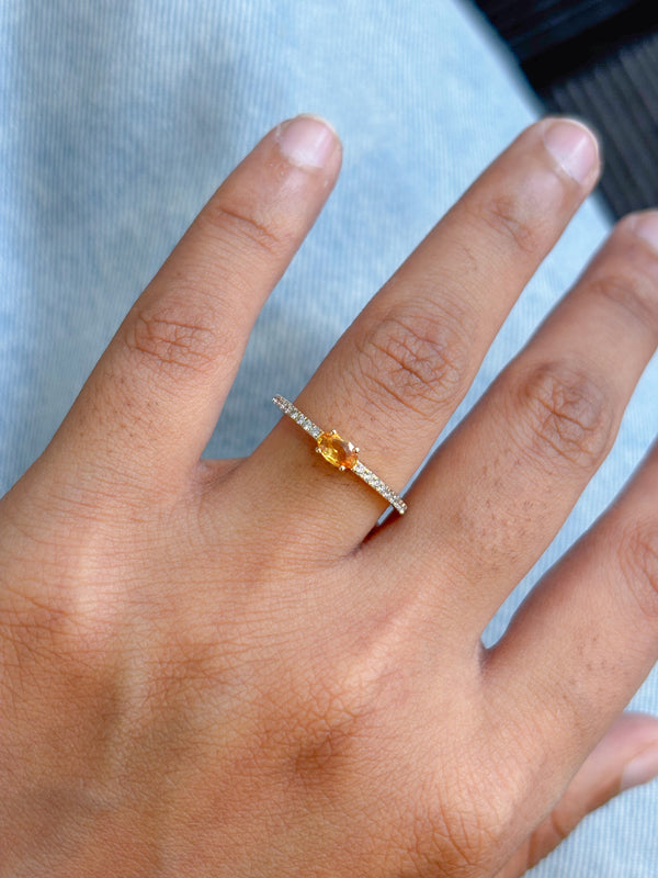 Yellow Sapphire Diamond Ring