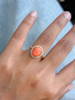 Coral Diamond Ring
