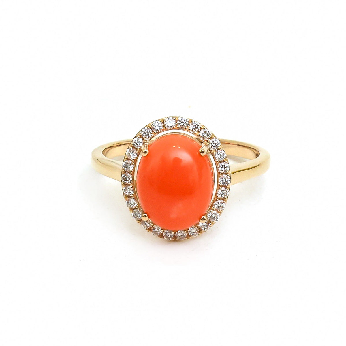 Coral Diamond Ring
