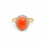 Coral Diamond Ring