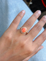 Coral Diamond Ring