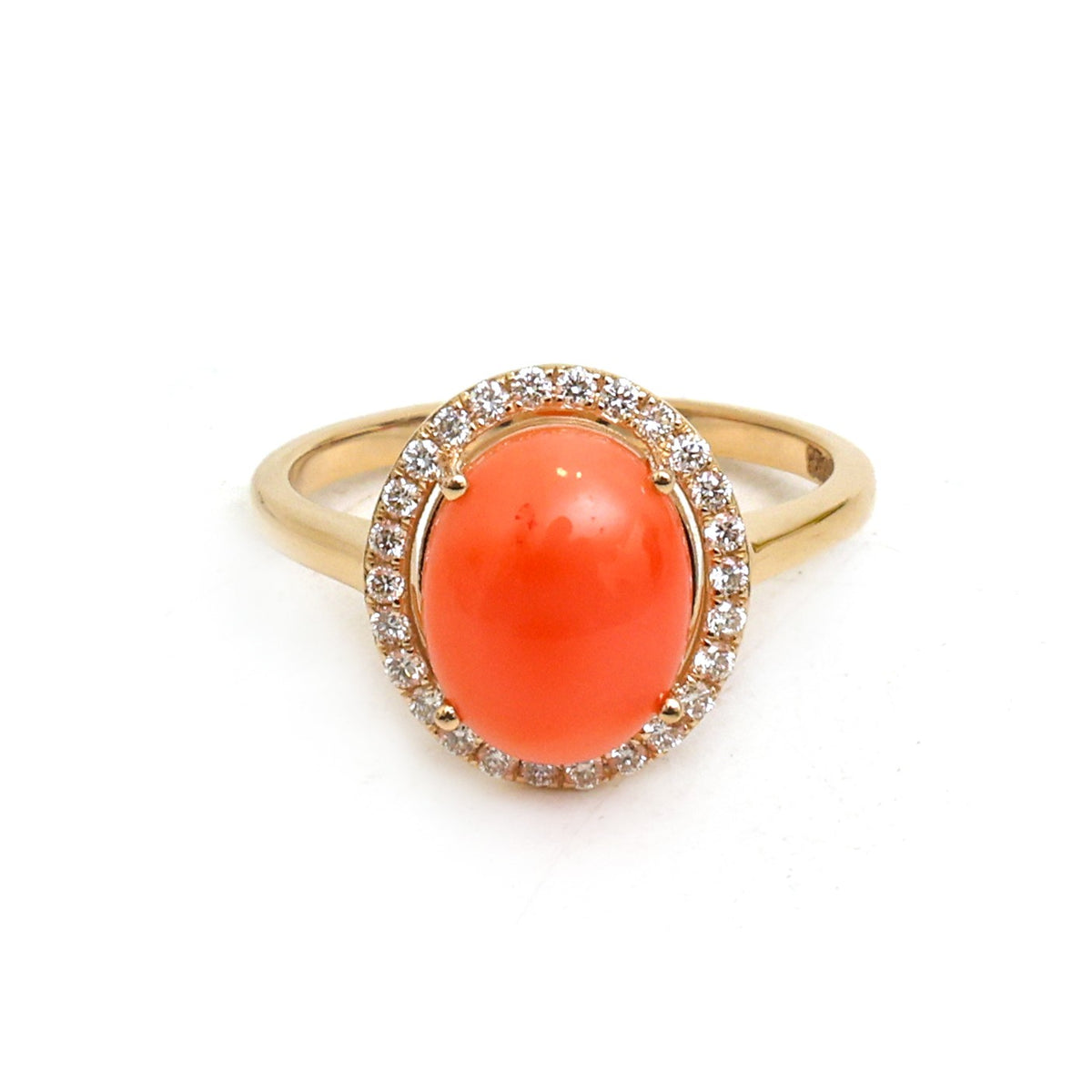 Coral Diamond Ring