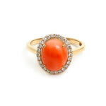 Coral Diamond Ring