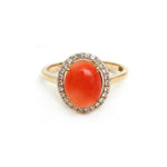 Coral Diamond Ring