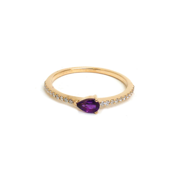 Amethyst Diamond Ring