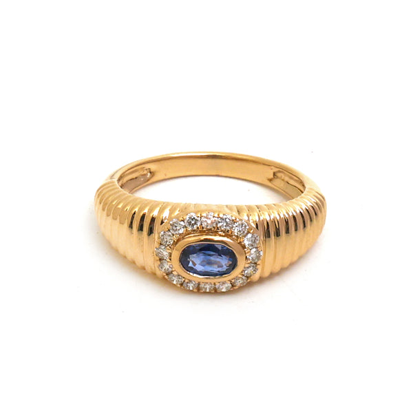 Blue Sapphire Diamond Ring