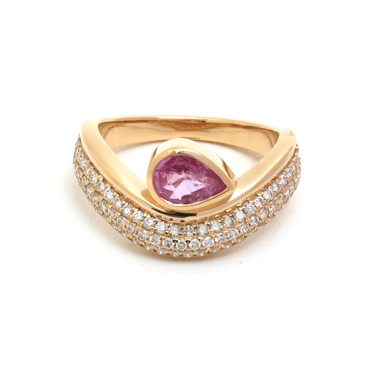 Pink Sapphire Diamond Ring