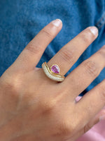 Pink Sapphire Diamond Ring