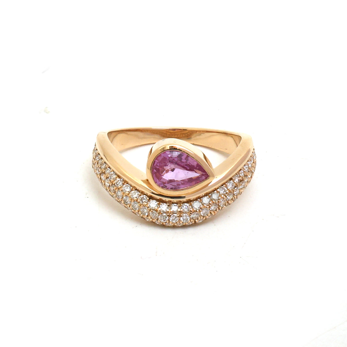 Pink Sapphire Diamond Ring
