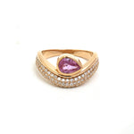 Pink Sapphire Diamond Ring