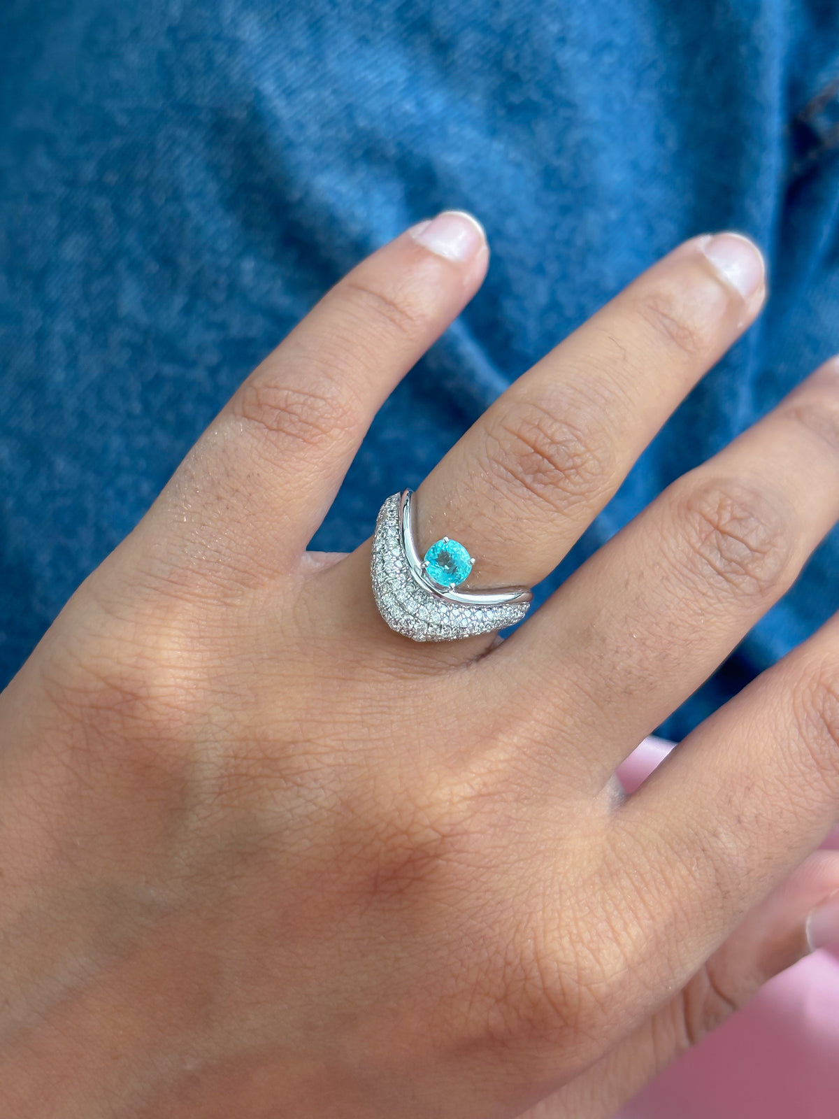 Diamond Paraiba Tourmaline Ring