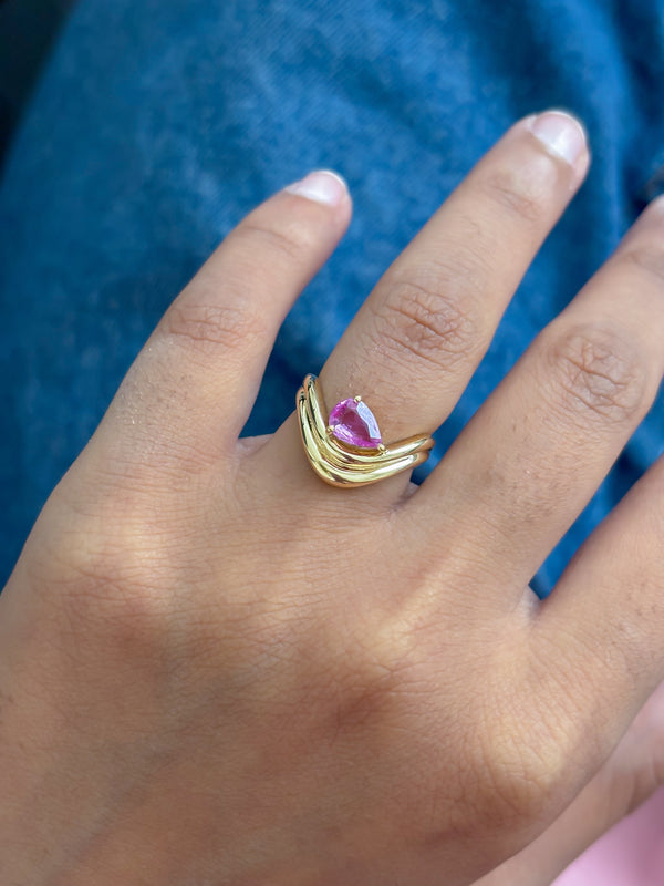 Pink Sapphire Pinky Ring
