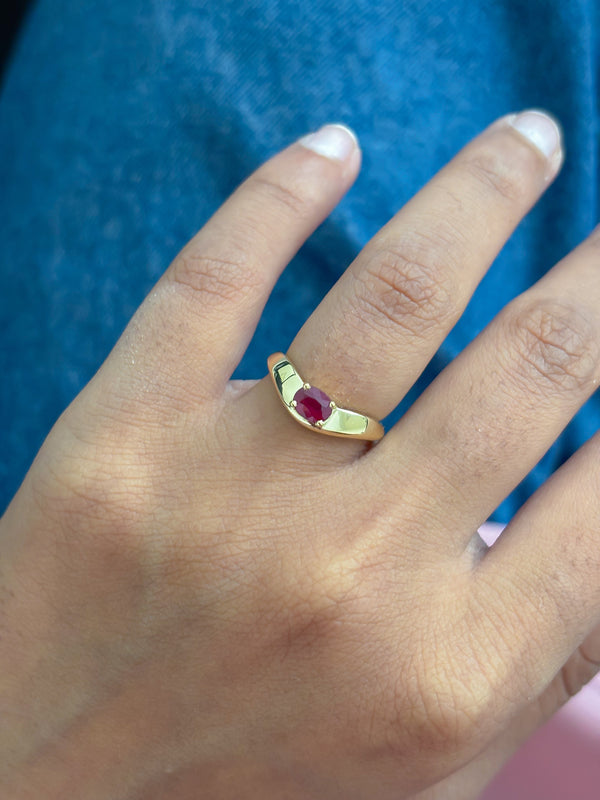 Ruby Pinky Ring