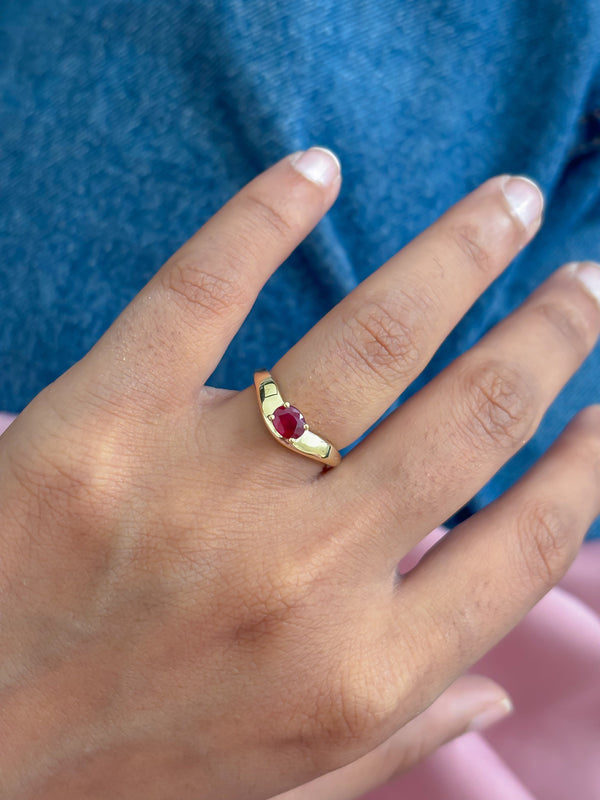 Ruby Pinky Ring